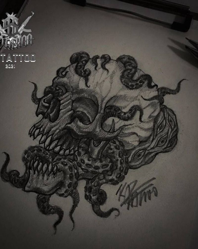 骷髅纹身图片_Old SchoolNew School纹身图案