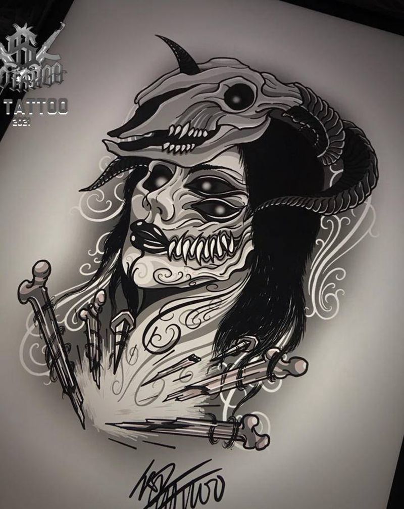 恶魔纹身图片_Old SchoolNew School纹身图案