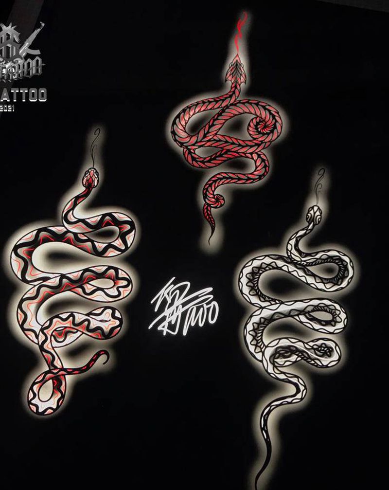 蛇纹身图片_New School蛇纹身图案