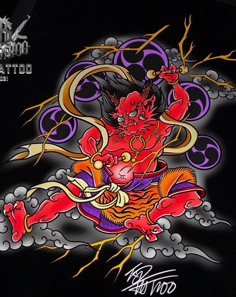 雷神纹身图片_New School新传统雷神纹身图案