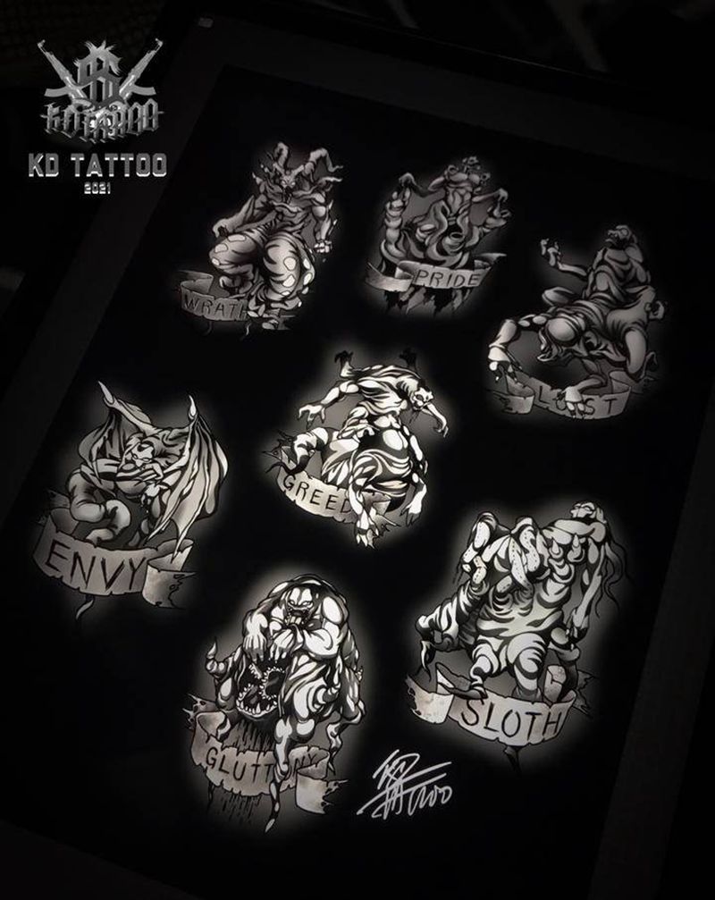 7？纹身图片_New SchoolOld School纹身图案