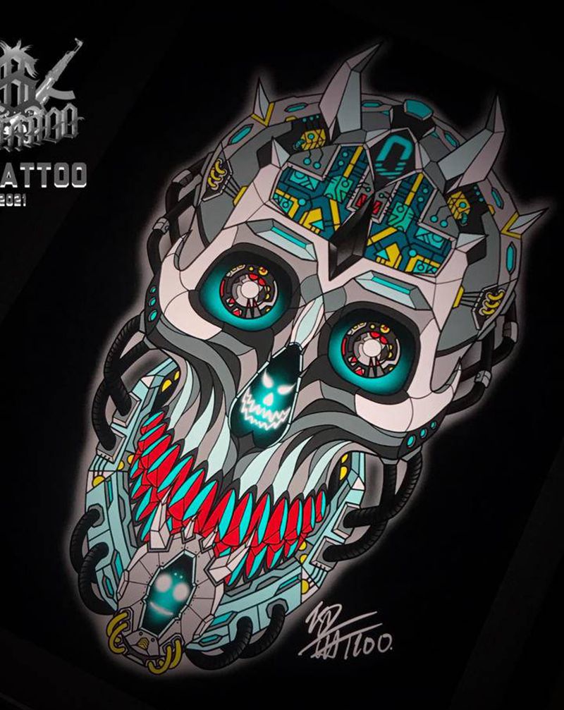 骷髅纹身图片_New SchoolOld School纹身图案