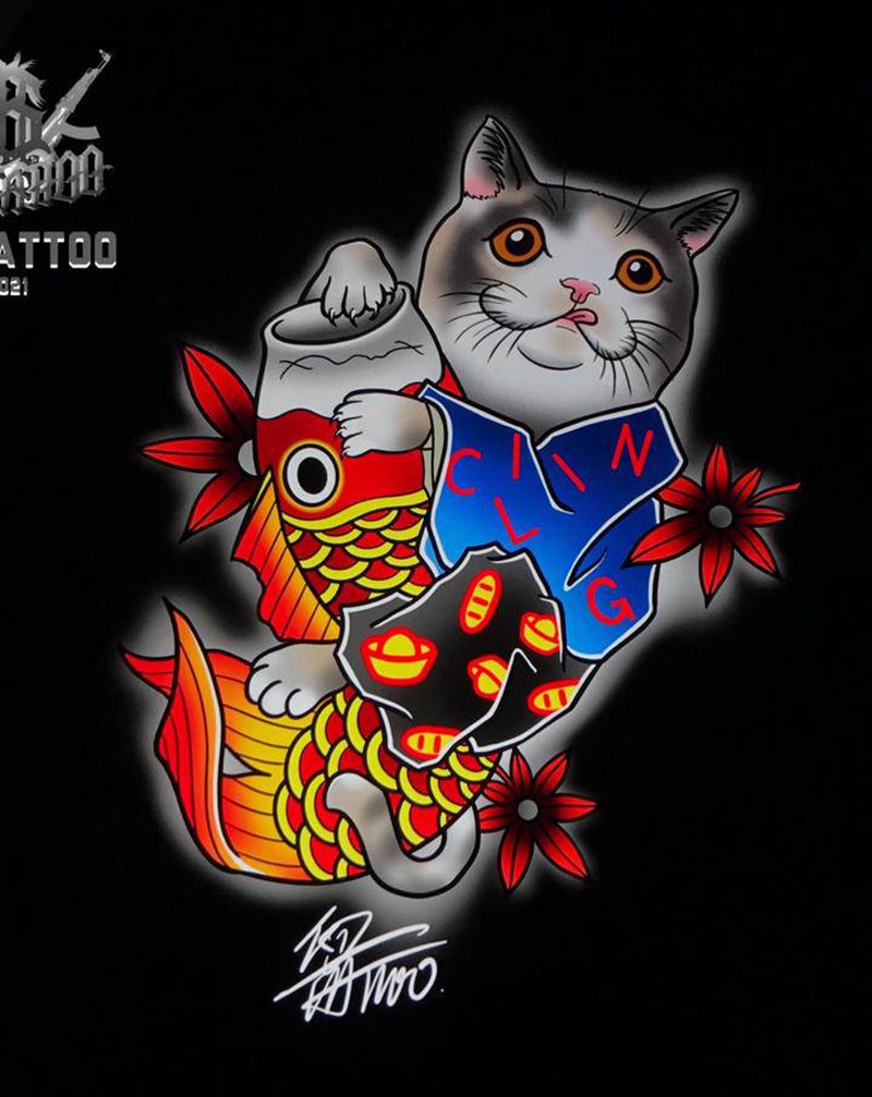 喵纹身图片_New SchoolOld School纹身图案