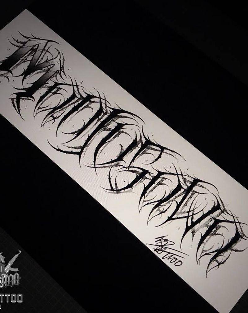 1纹身图片_花体字纹身图案