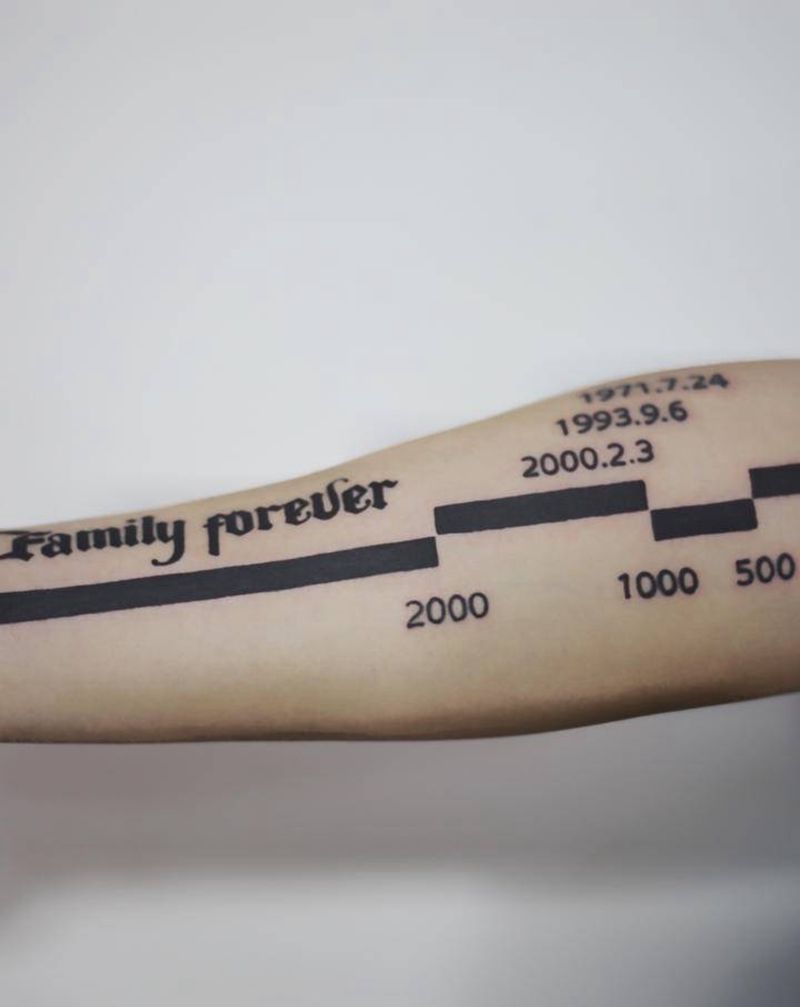 时间轴纹身图片_手臂图腾昆明纹身图案