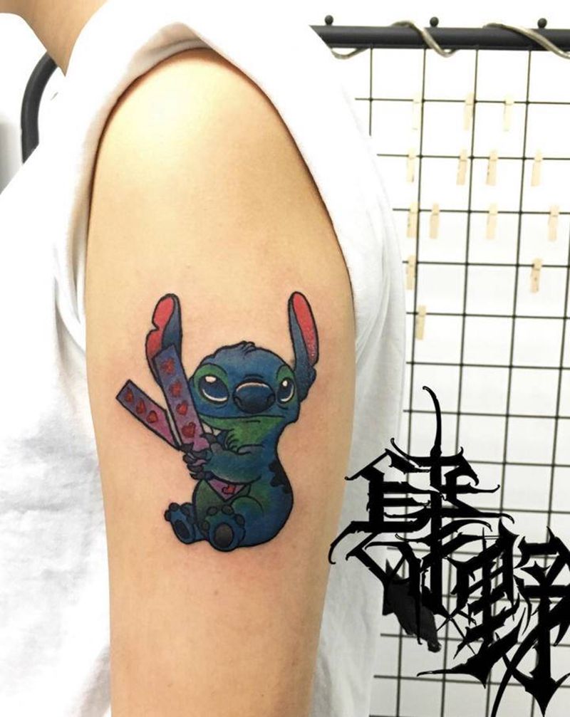 史迪仔纹身图片_Old School纹身图案