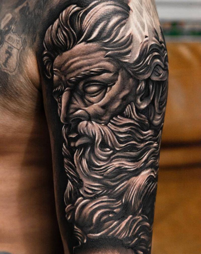 众神之神纹身图片_手臂欧美写实纹身图案