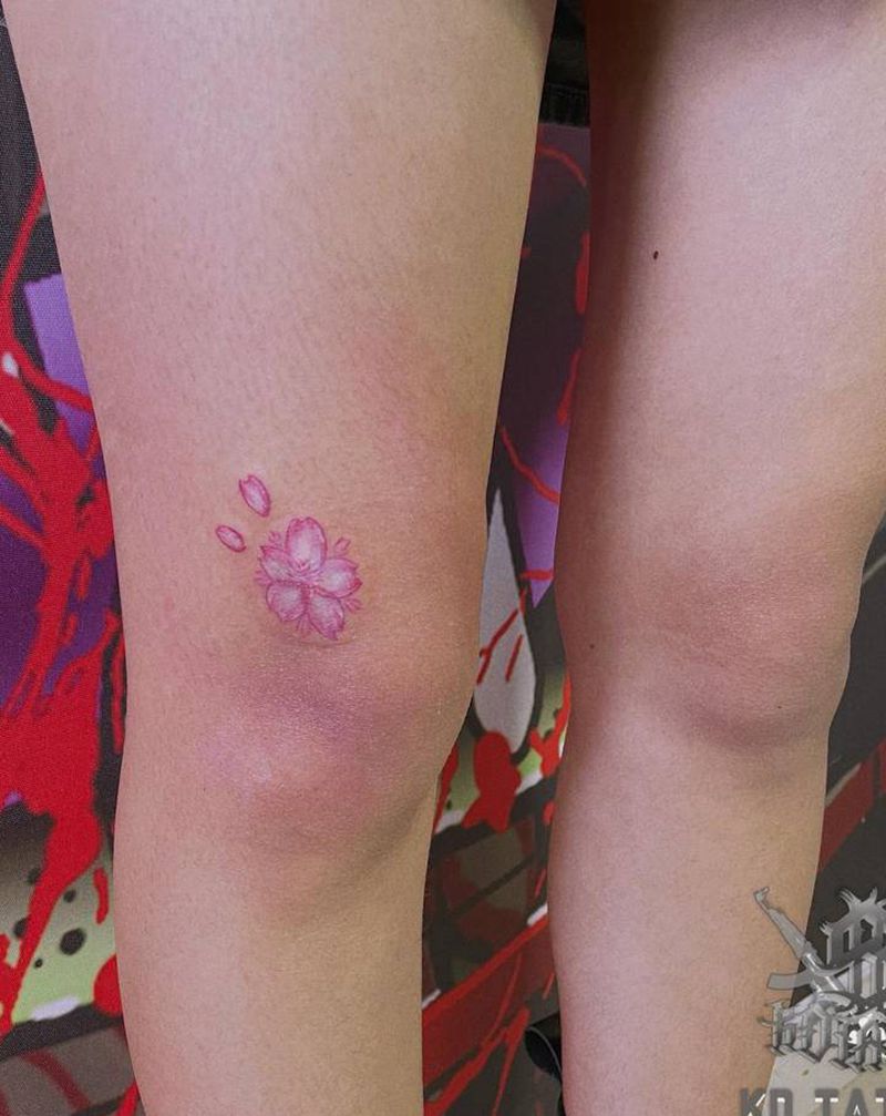 小花花纹身图片_樱花疤痕遮盖纹身图案