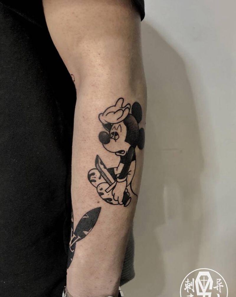 米老鼠纹身图片_手臂Old School纹身图案