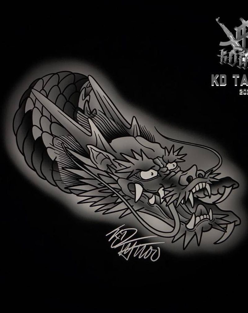 2纹身图片_Old SchoolNew School龙纹身图案