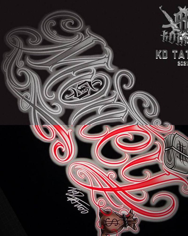 2纹身图片_花体字纹身图案