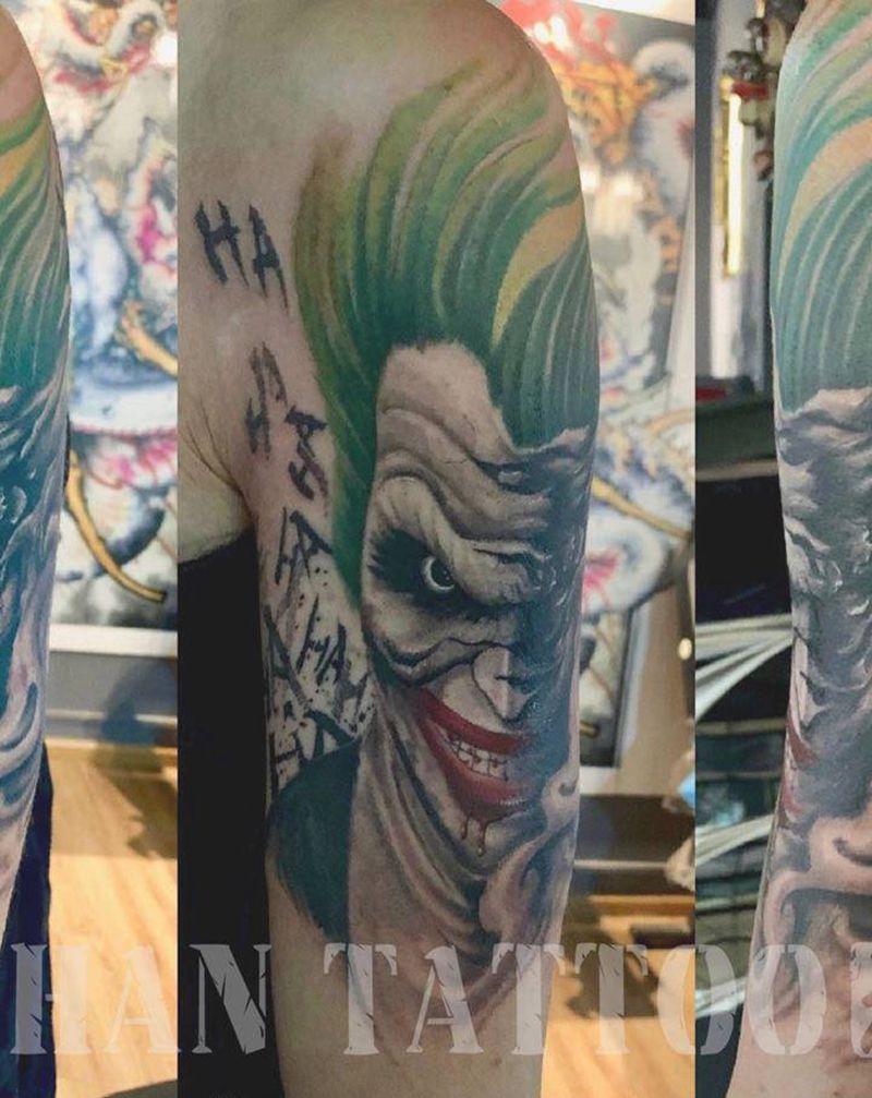 小丑纹身图片_欧美写实纹身图案