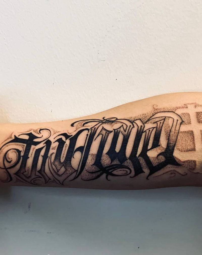 try hard$[奸笑]纹身图片_花体字纹身图案