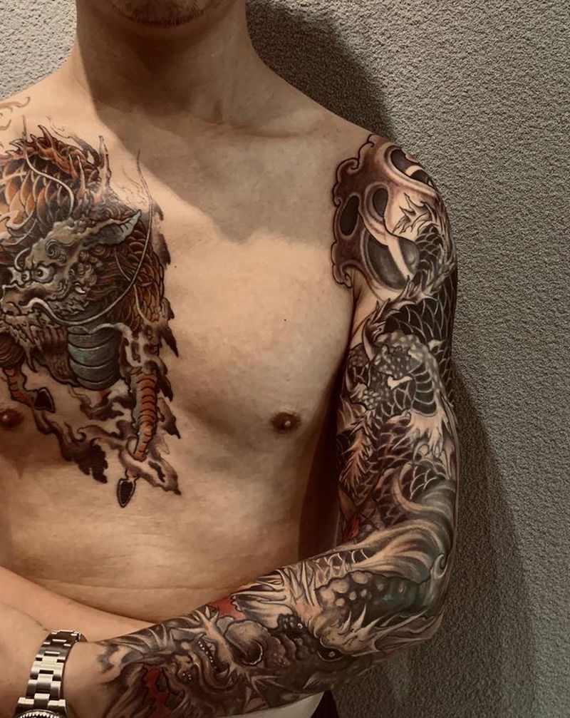大威天龙纹身图片_新传统纹身图案