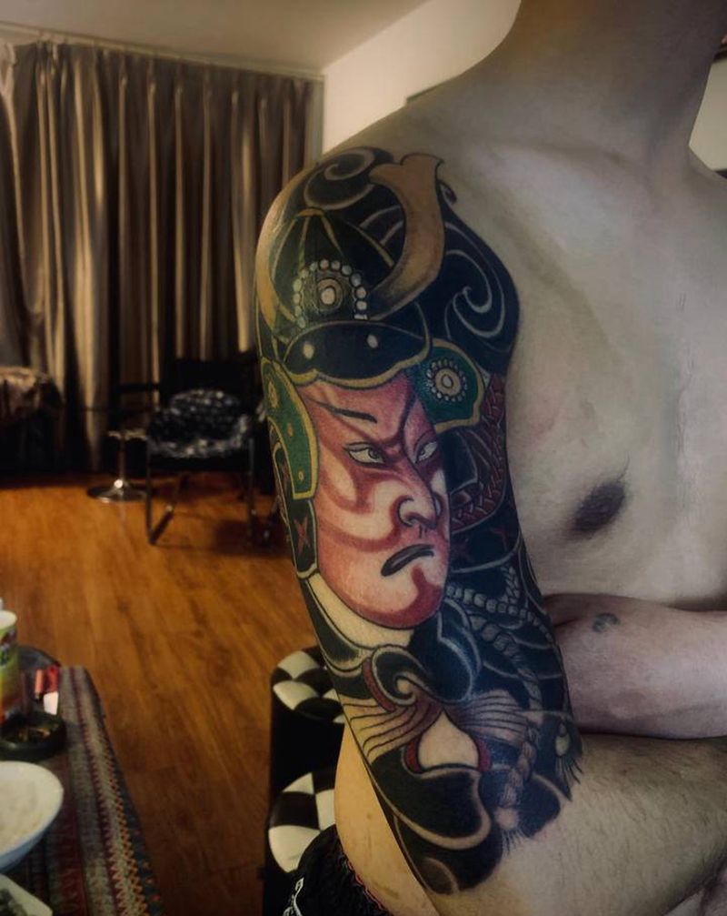 和风武士纹身图片_老传统纹身图案