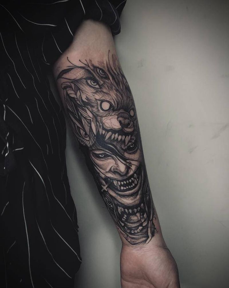 遮盖纹身图片_新传统纹身图案