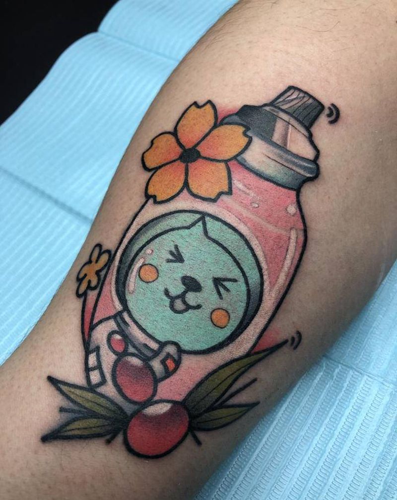 酷儿纹身图片_手臂New School酷儿饮料纹身图案