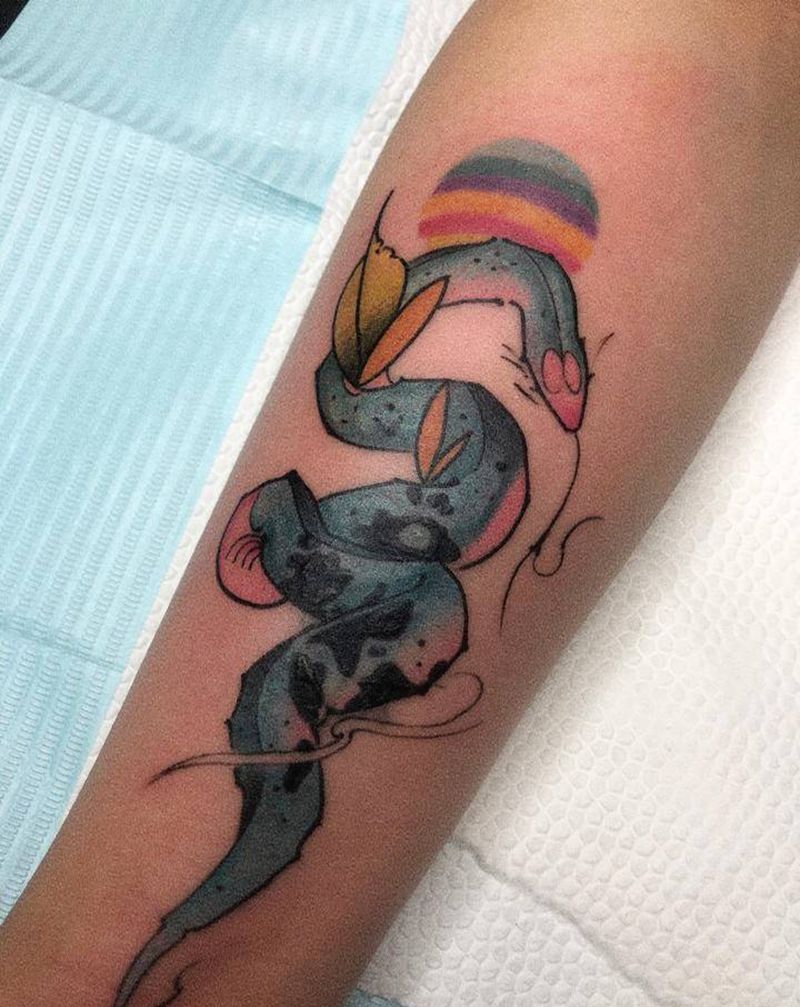 应龙纹身图片_手臂New School遮盖纹身图案