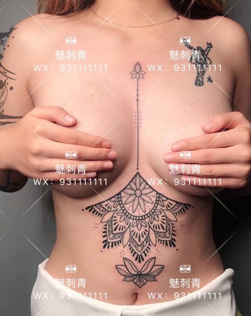 性感纹身图片_腹部纹身图案