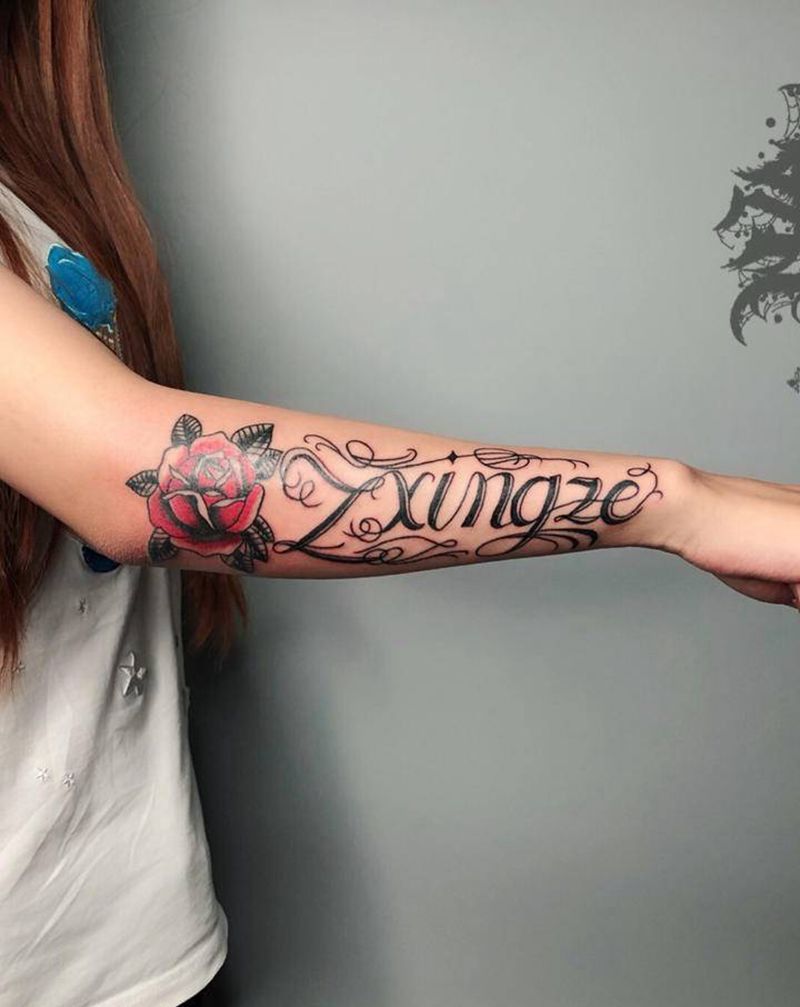 花体纹身图片_手臂纹身图案