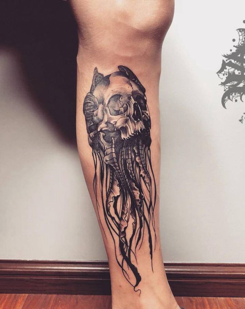 暗黑纹身图片_脚部纹身图案