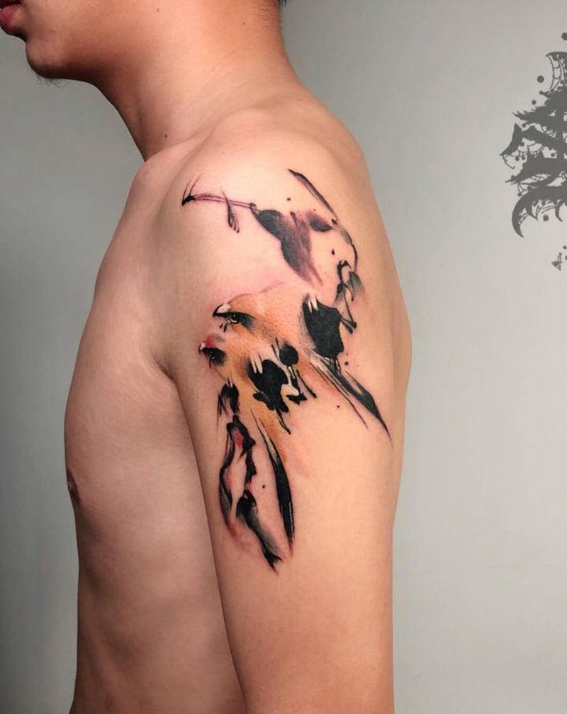 水墨纹身图片_手臂纹身图案