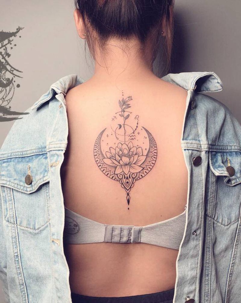 几何纹身图片_背部纹身图案