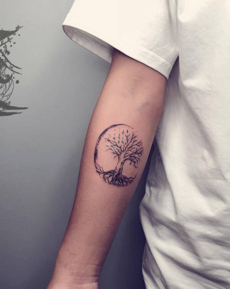 树纹身图片_手臂纹身图案