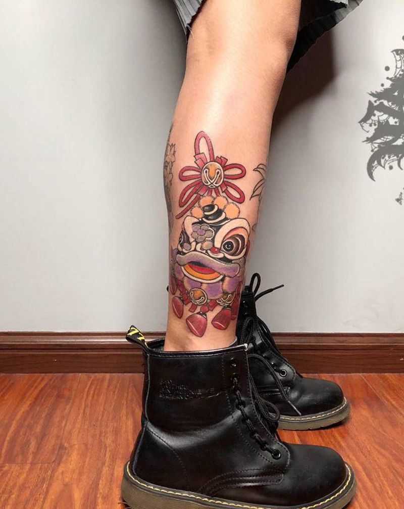 日式纹身图片_腿部纹身图案