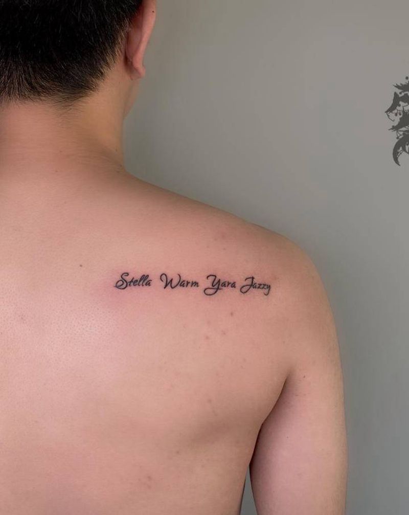 小英文纹身图片_背部纹身图案