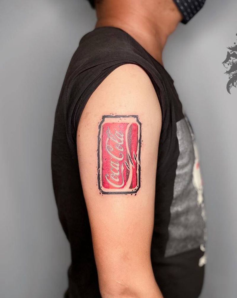 可乐纹身图片_手臂手部纹身图案