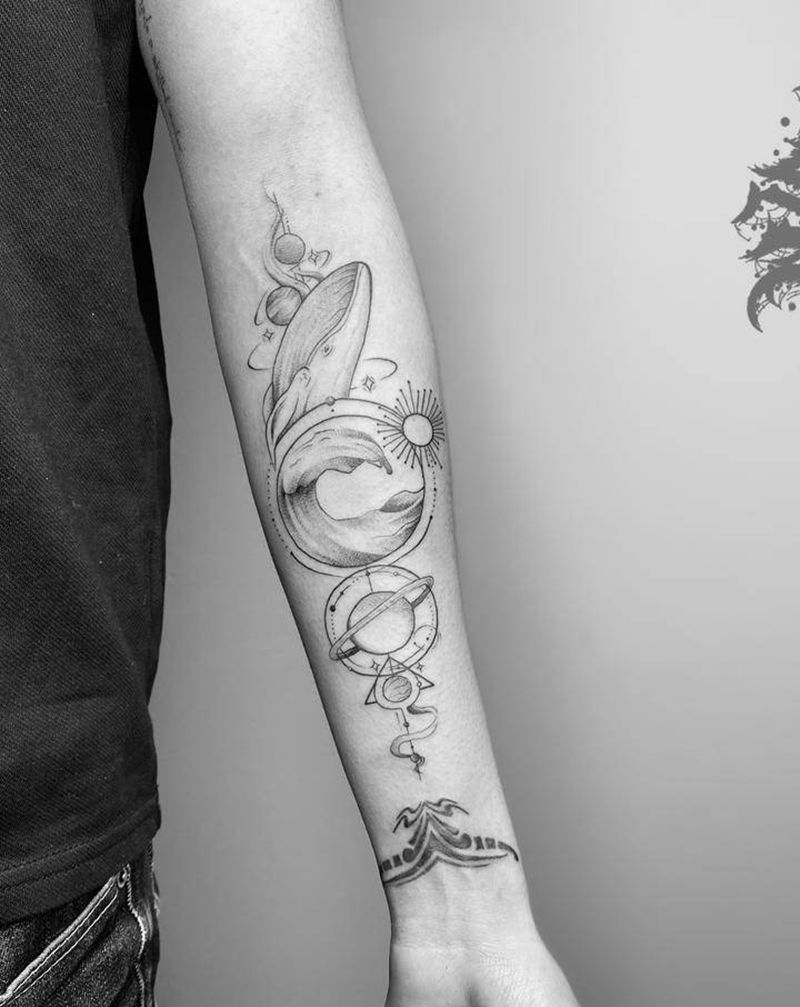 点刺纹身图片_手臂手部纹身图案