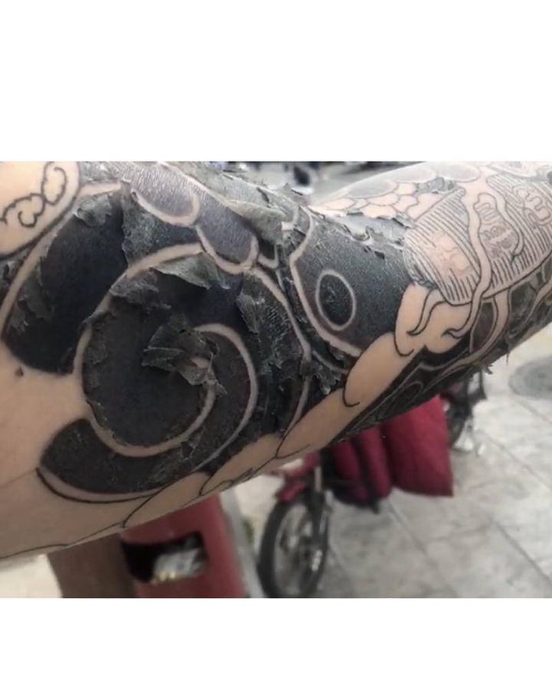 日式老传统花臂纹身图片_手臂老传统纹身图案