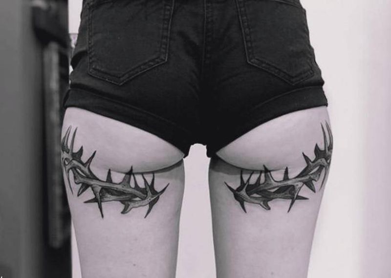 分享作品纹身图片_臀部纹身图案