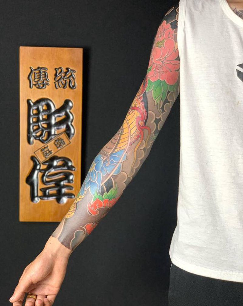 修改作品纹身图片_手臂老传统纹身图案