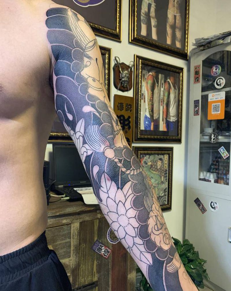 今工8小时雾面，未完待续纹身图片_手臂老传统纹身图案