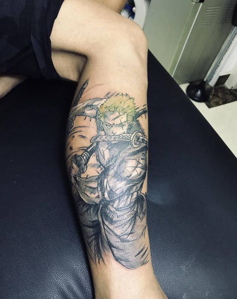 阿薄作品纹身图片_腿部纹身图案