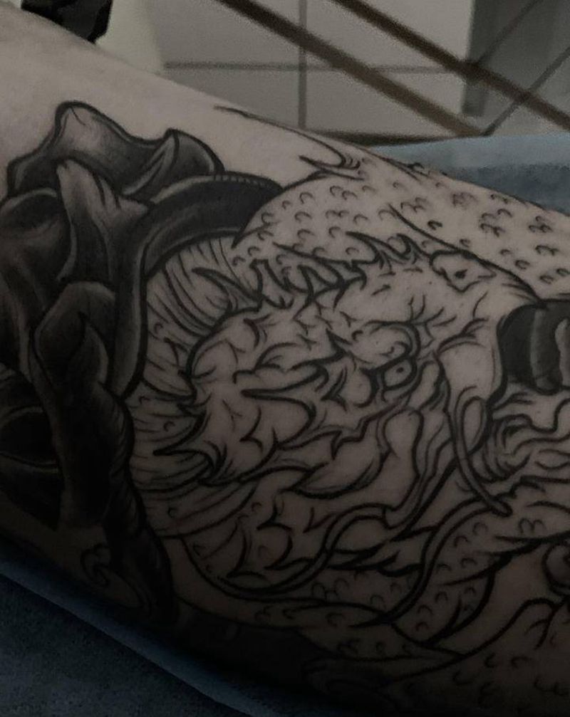 鳄龟纹身图片_新传统纹身图案