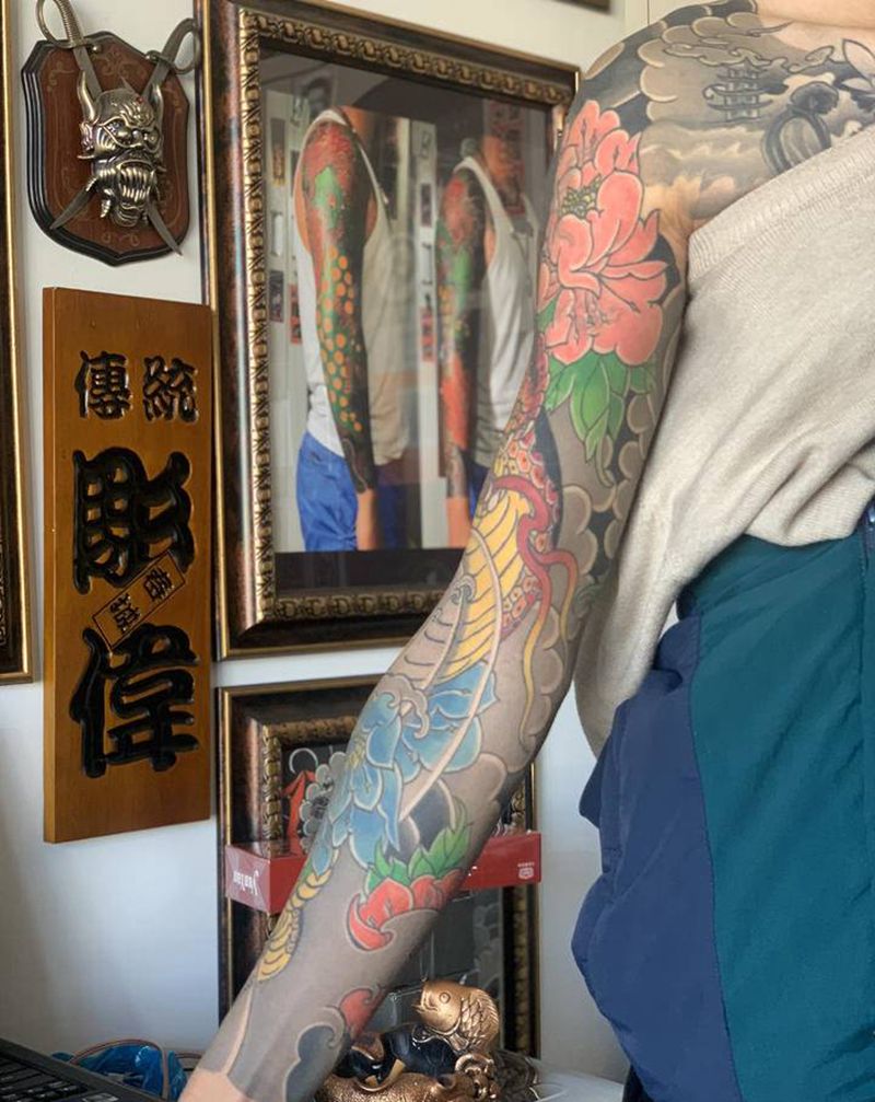 日式老传统纹身图片_手臂腿部老传统纹身图案