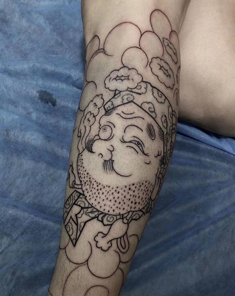 老传统小腿纹身图片_老传统纹身图案