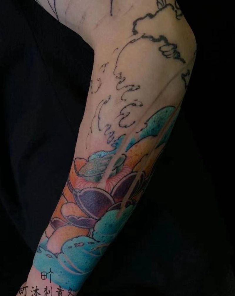 新传统/彩色/小臂/未完成纹身图片_手臂新传统纹身图案