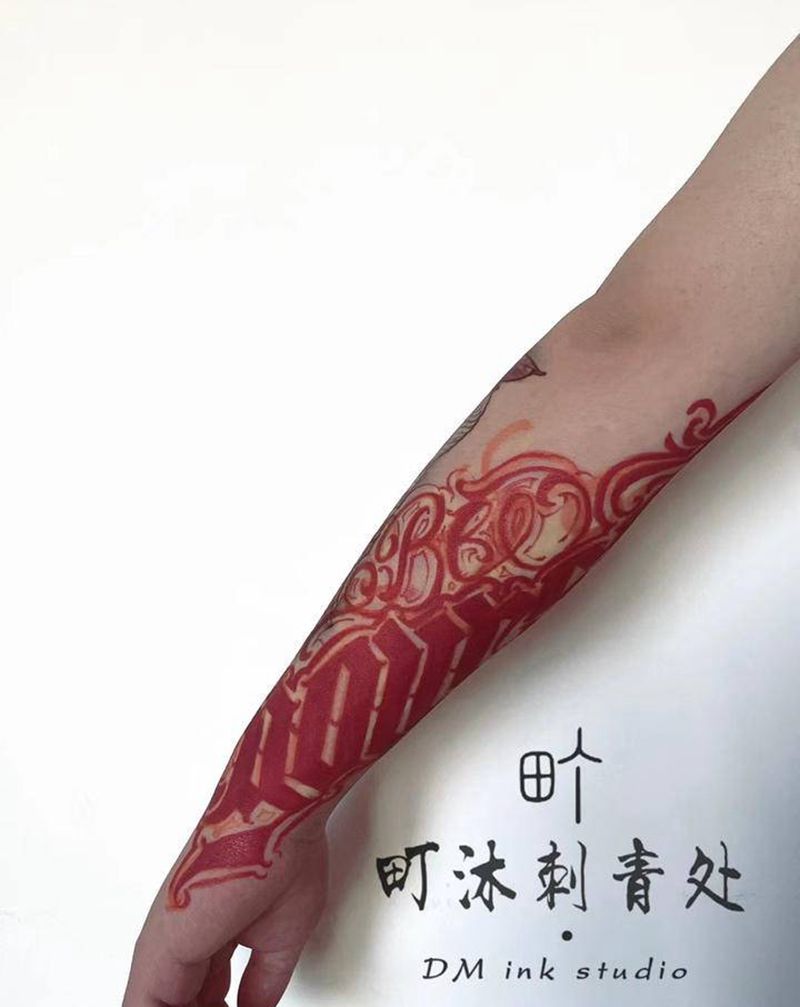 写字写字（花体）纹身图片_手臂花体字纹身图案