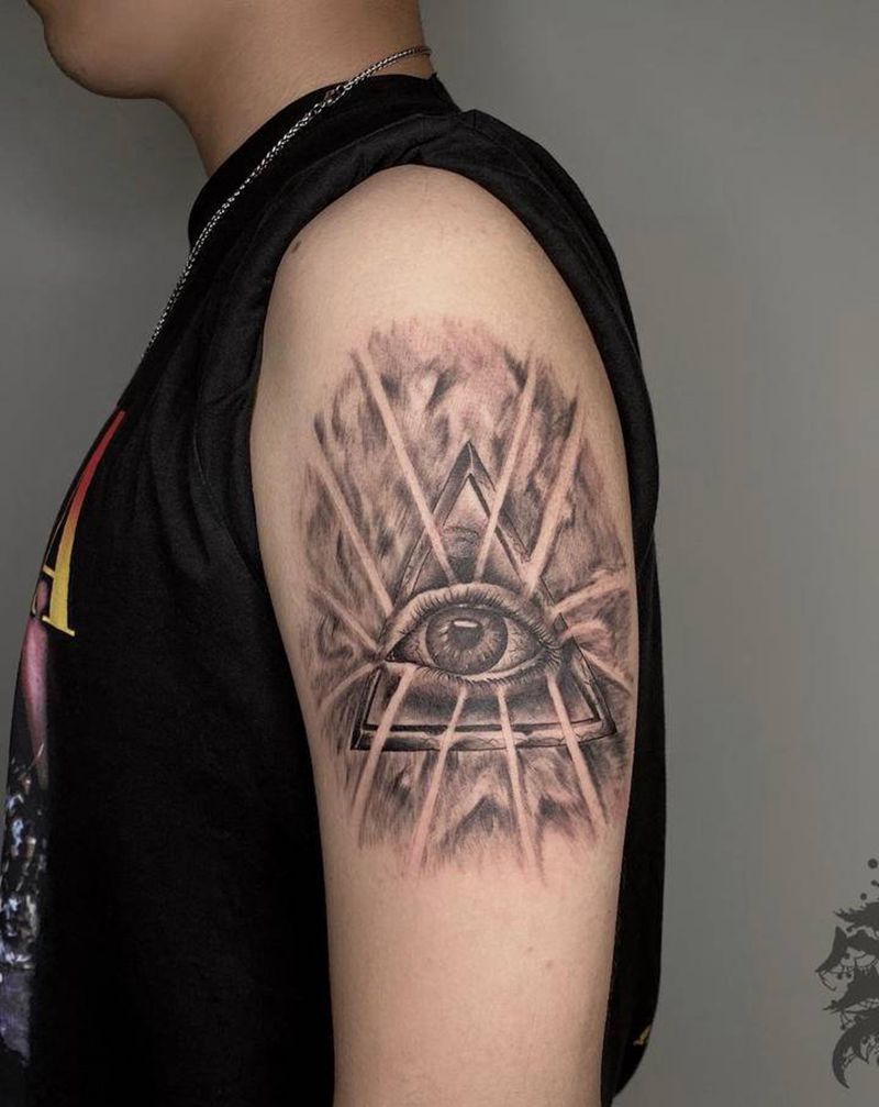 上帝之眼纹身图片_手臂手部纹身图案