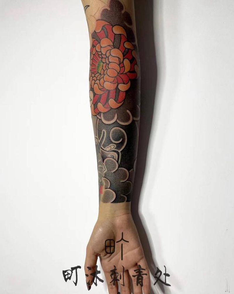 老传统鹤/未完成纹身图片_手臂老传统纹身图案