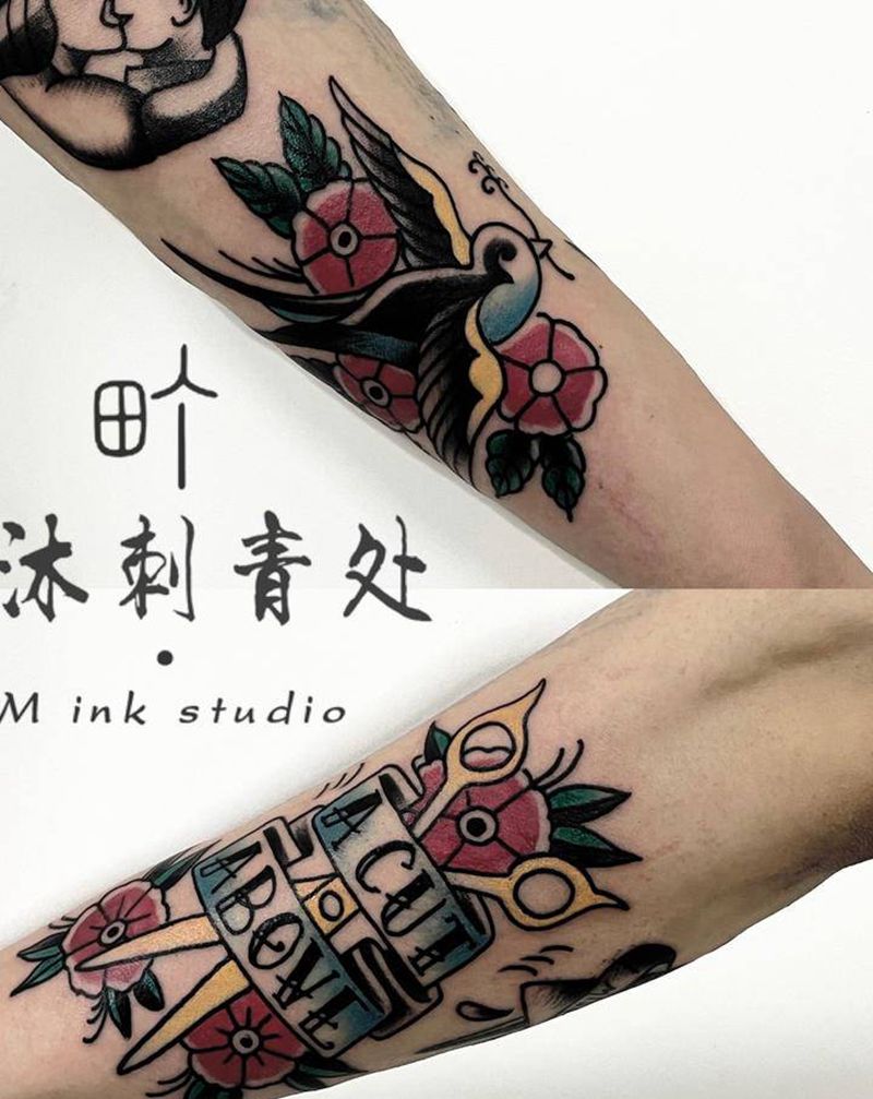 oldschool /花臂拼接纹身图片_手臂Old School纹身图案