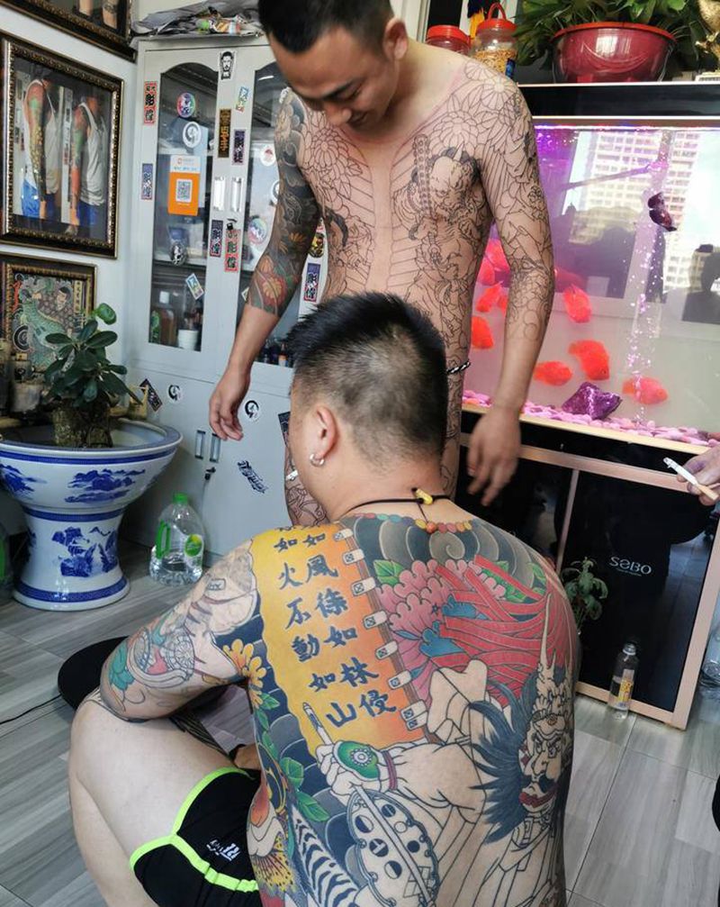 日式老传统纹身图片_背部手臂老传统纹身图案