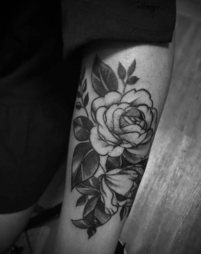 素花纹身图片_点刺纹身图案