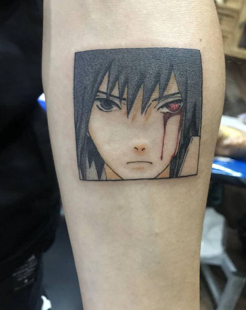 万花筒纹身图片_手臂手部佐助 火影忍者纹身图案