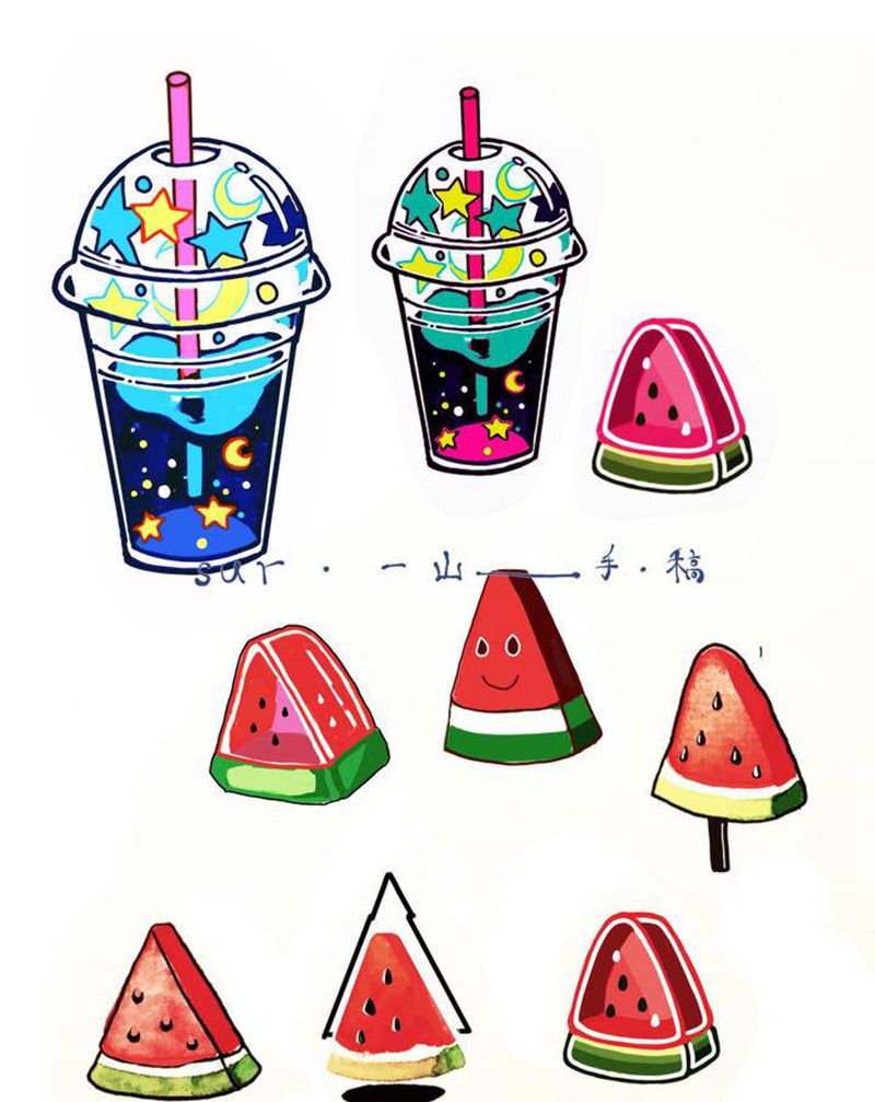 夏日炎炎纹身图片_彩色小纹身图案