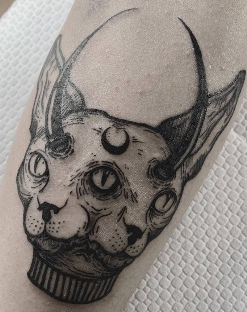 斯芬克斯纹身图片_手臂纹身图案